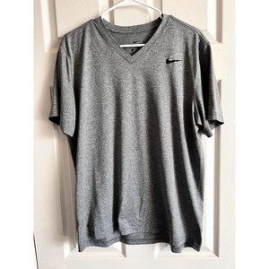 Nike Dri-Fit Men's V-Neck T-Shirt in Gray Colors Size Large